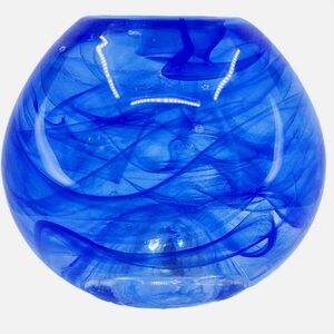 Authentic Kosta Boda Candle Tea Light Holder Blue